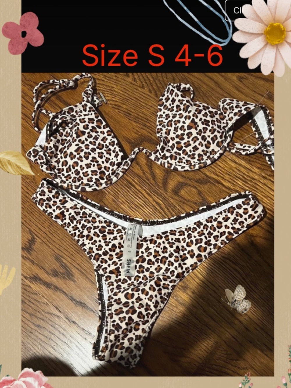 BIKINI AS Shown Size S 4-6, padded Breast cups.